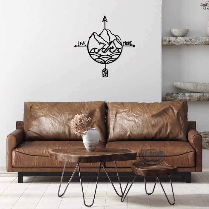 Wallity Live More - 448 Escultura de Pared de Metal Negro